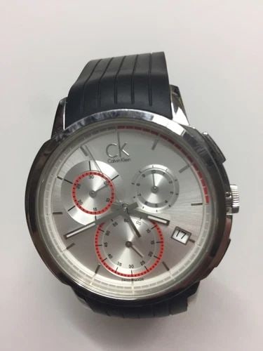CALVIN KLEIN MENS K1V27926 DRIVE STAINLESS STEEL WATCH WITH BLACK RUBBER BAND (1 of 2)