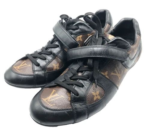 LOUIS VUITTON LV WOMEN'S MONOGRAM GLOBE TROTTER SNEAKERS SIZE: 8.5 (1 of 2)