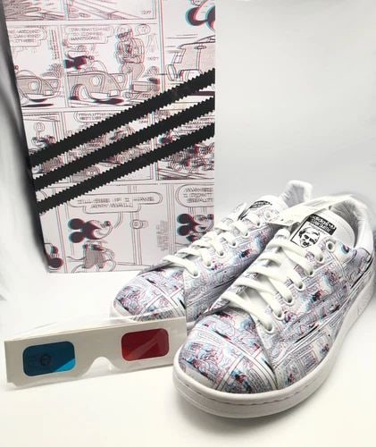 MICKEY MOUSE 3D COMIC ADIDAS STAN SMITH SHOES ( SIZE: 7 ) (1 of 2)