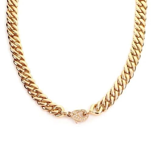 14K ROSE GOLD DIAMOND 13MM WIDE CURB LINK CHAIN 28.5"L 287.4GR! LIQUIDATION (1 of 2)