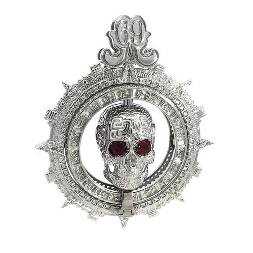 DIAMOND & GEMS GOLD SKULL PENDANT WERNER BERG MUSEUM 18K WHITE (1 of 2)