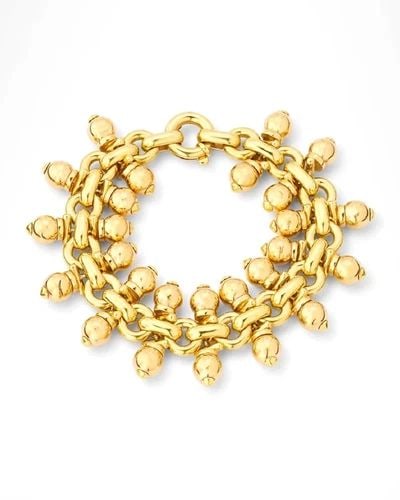 OMAR TORRES GOLD BRACELET 18K YELLOW DOUBLE ROW BEAD STYLE 75 GRAMS (1 of 2)