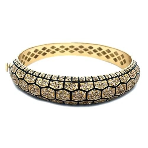 ROBERTO COIN DIAMOND GOLD BRACELET 18K YELLOW ENAMEL DOME STYLE 6 CARATS (1 of 2)