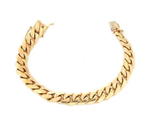MEN'S HARMONY 14K YELLOW GOLD 12MM CURB LINK CHAIN BRACELET 92.5 GR LIQUIDATION: MEN'S HARMONY 14K YELLOW GOLD 12MM CURB LINK CHAIN BRACELET 92.5 GR Harmony 14k Yellow Gold 12mm Curb Link Chain Bracelet 92.5 gr Description This bold stury curb link chain bracelet is crafted from 1