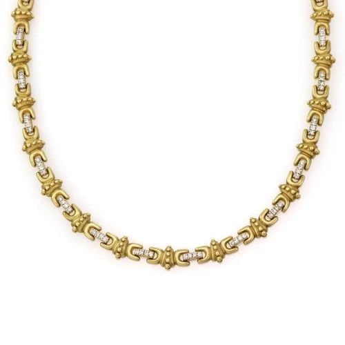 BEAUTIFUL 2.00CT DIAMOND 14K YELLOW GOLD FANCY COLLAR NECKLACE LIQUIDATION! (1 of 2)