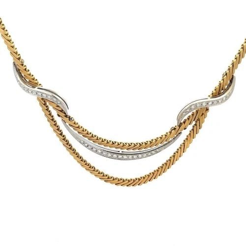 CARL BURCHERER DIAMOND NECKLACE 18K GOLD FANCY BIB DESIGN (1 of 2)