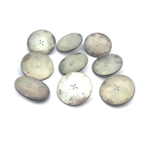 CARTIER VINTGE SET OF 9 LARGE BUTTONS STERLING SILVER W/POUCH (1 of 2)