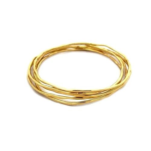 IPPOLITA SET OF 5 GOLD BANGLE CLASSICO 18K YELLOW WAVE WIRE STYLE (1 of 2)