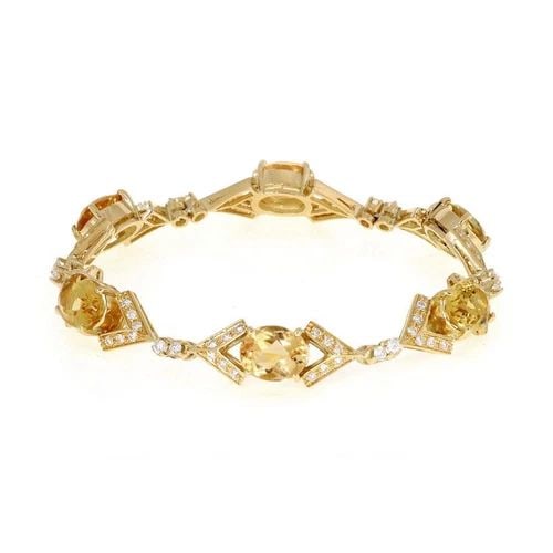 ESTATE BRACELET CITRINE & DIAMOND 18K YELLOW GOLD (1 of 2)