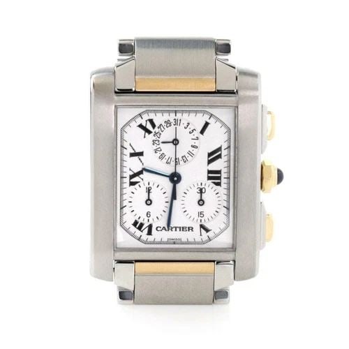 CARTIER TANK FRANCAISE 18K GOLD & STEEL CHRONO MEN'S WATCH 2303 LIQUIDATION: CARTIER TANK FRANCAISE 18K GOLD & STEEL CHRONO MEN'S WATCH 2303 LIQUIDATION Cartier Tank Francaise 18k Gold & Steel Chrono Men's Watch 2303 LIQUIDATION Description This is an elite and elegant authent