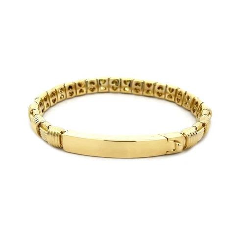 ROBERTO COIN APPASSIONATA BRACELET 18K YELLOW GOLD BASKET WEAVE STYLE: ROBERTO COIN APPASSIONATA BRACELET 18K YELLOW GOLD BASKET WEAVE STYLE This lovely authentic bracelet is by Roberto Coin from the Appassionata Collection. It is crafted from 18k yellow gold with a high