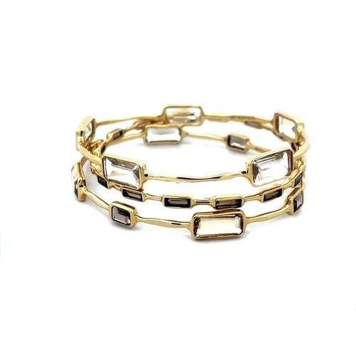 IPPOLITA SET OF 3 GOLD BANGLES 18K YELLOW ROCK CANDY GEMSTONE (1 of 2)