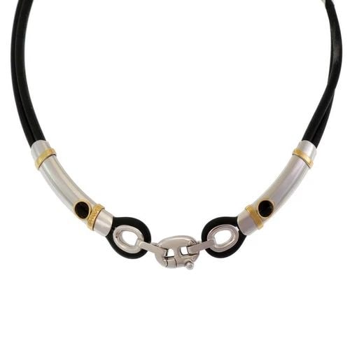 BARAKA ITALY 18K TWO TONE GOLD RUBBER COLLAR NECKLACE - LIQUIDATION (1 of 2)