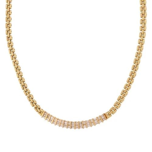 DIAMOND PANTHER NECKLACE IN 14K YELLOW GOLD 3 ROWS (1 of 2)