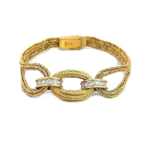 BUCHERER DIAMOND BRACELET 18K YELLOW GOLD LOOP STYLE SWISS (1 of 2)