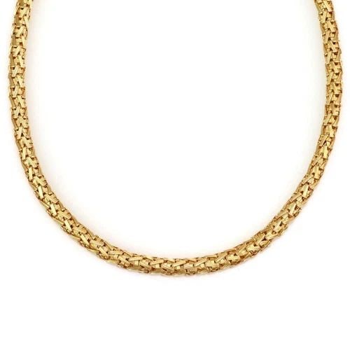 ROBERTO COIN NECKLACE 18K YELLOW GOLD 6MM SILK WEAVE FLEX STYLE COLLAR (1 of 2)