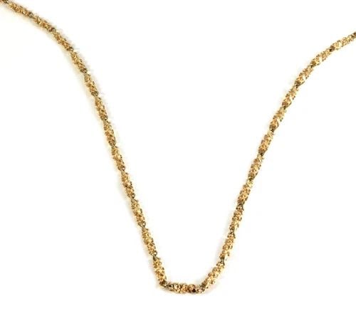 11K YELLOW GOLD 4MM THICK NUGGET LONG CHAIN 37" (1 of 2)
