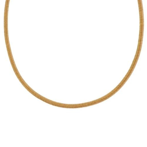 18K YELLOW GOLD WIRE WRAP 3.5MM SOFT FLEX TUBE SNAKE NECKLACE (1 of 2)