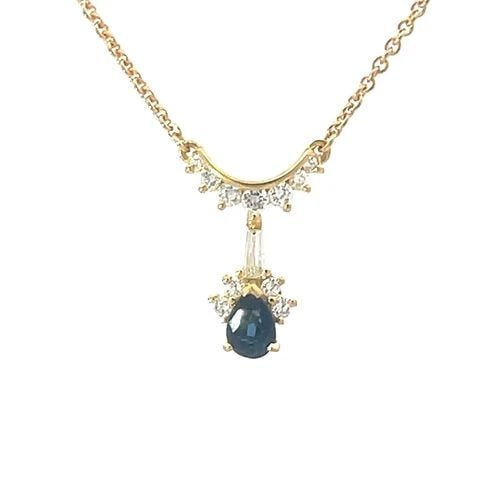 KURT WAYNE SAPPHIRE GOLD NECKLACE DIAMOND 18K YELLOW (1 of 2)
