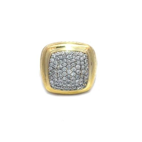 DAVID YURMAN ALBION GOLD RING PAVE DIAMOND 18K YELLOW CUSHION TOP (1 of 2)