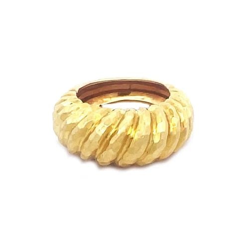 DAVID WEBB GOLD RING 18K YELLOW HAMMERED SHELL STYLE (1 of 2)