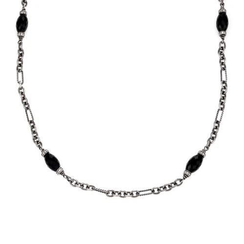 DAVID YURMAN 2.00CT DIAMOND ONYX 925 SILVER BEAD CHAIN NECKLACE LIQUIDATION: DAVID YURMAN 2.00CT DIAMOND ONYX 925 SILVER BEAD CHAIN NECKLACE David Yurman 2.00ct Diamond Onyx 925 Silver Bead Chain Necklace Description This is a lovely authentic long beaded necklace from David Y