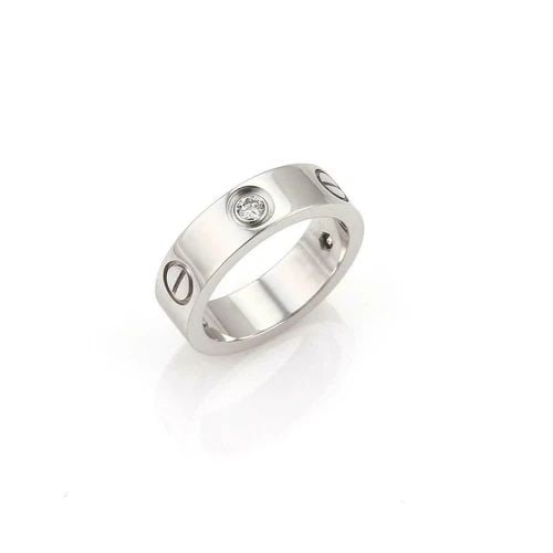 CARTIER LOVE 3 DIAMOND RING IN 18K WHITE GOLD W/CERT SIZE 57 US 8 (1 of 2)
