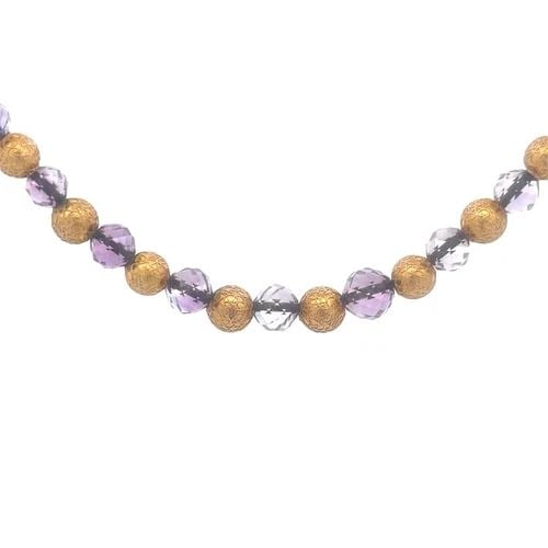 VICTORIAN GOLD AMETHYST NECKLACE 14K YELLOW GRADUATED BEAD STYLE (1 of 2)