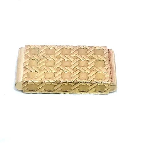 TIFFANY & CO. VINTAGE GOLD PILLBOX CASE 14K YELLOW BASKET WEAVE DESIGN (1 of 2)