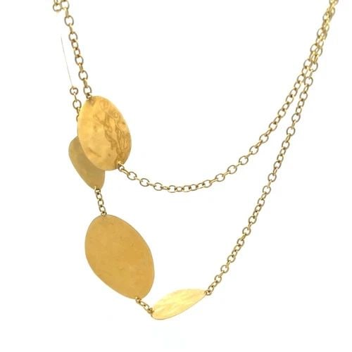 IPPOLITA CLASSICO LONG GOLD NECKLACE 18K YELLOW HAMMERED DISC MOTIFS 40" LONG (1 of 2)