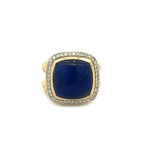 DAVID YURMAN LAPIS ALBION GOLD RING DIAMOND 18K YELLOW GOLD CABLE STYLE: DAVID YURMAN LAPIS ALBION GOLD RING DIAMOND 18K YELLOW GOLD CABLE STYLE This bold and beautiful David Yurman ring is from the Albion Collection; it is a stunning piece of fine jewelry crafted from 18k