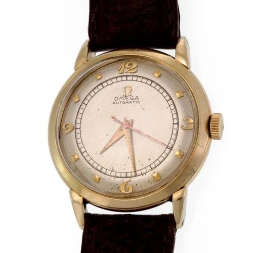 OMEGA VINTAGE AUTOMATIC 14K YELLOW GOLD LEATHER BAND MEN'S WATCH: OMEGA VINTAGE AUTOMATIC 14K YELLOW GOLD LEATHER BAND MEN'S WATCH Omega Vintage Automatic 14k Yellow Gold Leather Band Men's Watch Description This is a vintage authentic men's wrist watch from Omega. 