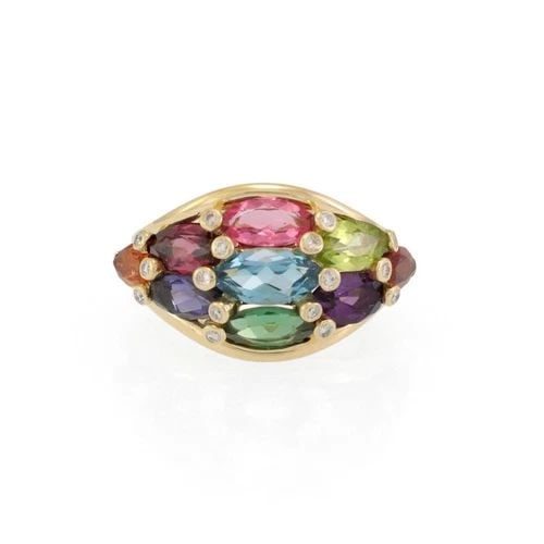 VINTAGE 5.16CT TOURMALINE & DIAMOND 18K YELLOW GOLD RING SIZE 6 LIQUIDATION (1 of 2)
