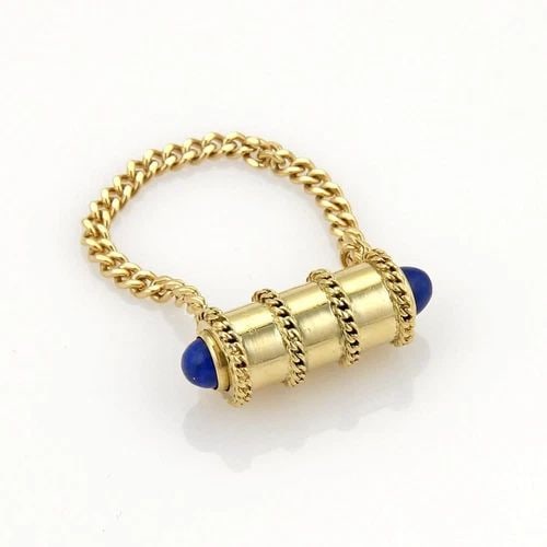VAN CLEEF & ARPELS LAPIS 18K YELLOW GOLD KEY CHAIN KEY CHARM - LIQUIDATION (1 of 2)