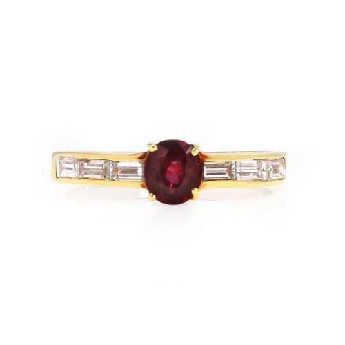 DIAMOND & RUBY SOLITAIRE RING 18K YELLOW GOLD 1.52CT (1 of 2)