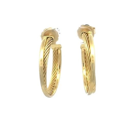 DAVID YURMAN CROSSOVER GOLD EARRINGS 18K YELLOW HOOPE STYLE (1 of 2)