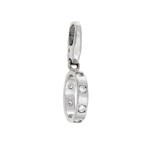 CARTIER LOVE 7 DIAMOND 18K WHITE GOLD OVAL MINI RING PENDANT LIQUIDATION (1 of 2)