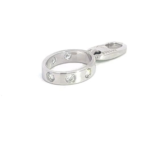 CARTIER LOVE DIAMOND CHARM PENDANT 18K WHITE GOLD MINI OVAL RING W/PAPER (1 of 2)