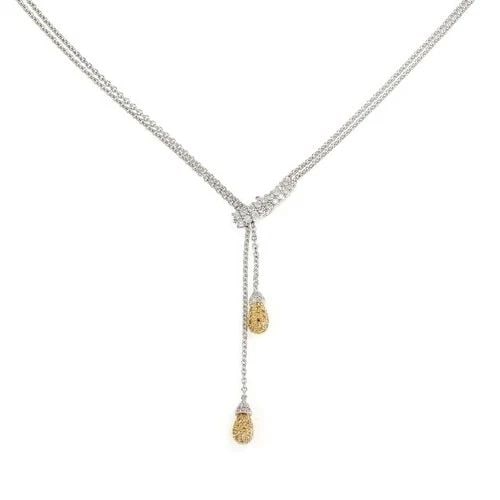 18K GOLD LARIAT YELLOW DIAMONDS PENDANT CHAIN (1 of 2)
