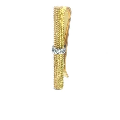 TIFFANY & CO. DIAMOND GOLD TIE CLIP/MONEY CLIP 18K YELLOW GOLD (1 of 2)