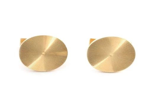 TIFFANY & CO. VINTAGE 14K YELLOW GOLD OVAL FLUTED STUD CUFFLINKS LIQUIDATION (1 of 2)
