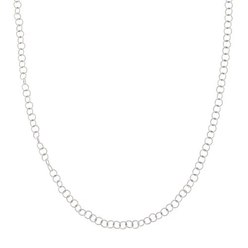 14K WHITE GOLD MILGRAIN ROUND LINK CHAIN 50" (1 of 2)
