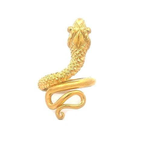 SNAKE RING 22K GOLD COILED COBRA SIZE 6 (1 of 2)