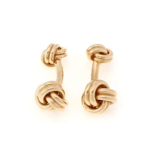 14K YELLOW GOLD LOVE KNOT STUD CUFFLINKS LIQUIDATION (1 of 2)