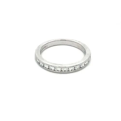 TIFFANY & CO. DIAMOND WEDDING BAND PLATINUM HALF CIRCLE CHANNEL SET STYLE (1 of 2)