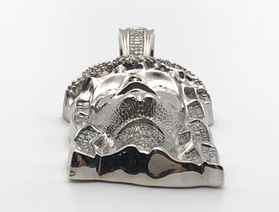 14K WHITE GOLD JESUS HEAD PENDANT WITH 3.02CTS NATURAL DIAMONDS ( 46.3 GRAMS ) (1 of 1)