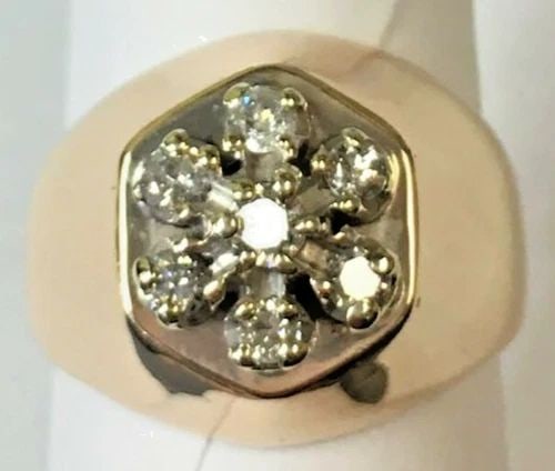 14K YELLOW GOLD RING, 0.75CTS OF DIAMONDS ( SIZE: 9.25 ) 9.7G (1 of 1)
