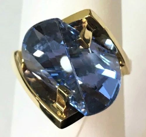 STRELLMAN MODERNIST 14K YELLOW GOLD RING SYNTHETIC SPINEL ( SIZE: 8 ) 9.6G (1 of 1)