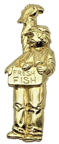 14K YELLOW GOLD "FISH SALES MAN" / "FISHER MAN" PENDANT SOLID (8.5 GRAMS) (1 of 1)