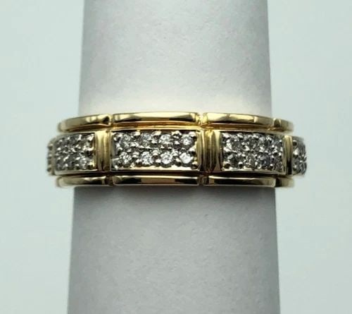 14K GOLD AND 0.55CTW DIAMOND ETERNITY SPINNING BAND (SIZE: 7) 7.4 GRAMS (1 of 1)